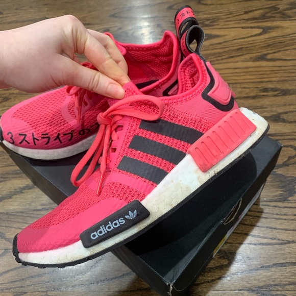 Good Condition Adidas NMD R1 Shoes Kids US Size 3.5 Pink & Black - Picture 8 of 16